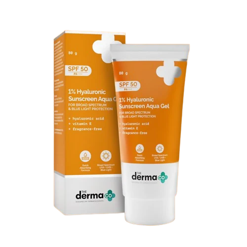The Derma Co 1% Hyaluronic Sunscreen Aqua Gel with SPF 50