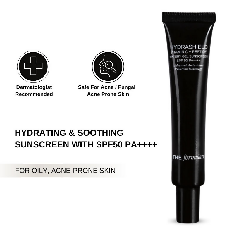 The Formularx Hydrashield Vitamin C + Peptide Sunscreen Spf 50 Pa++++ For Oily, Acne Prone Skin