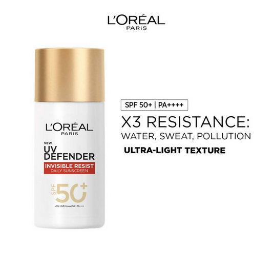 L'Oreal Paris UV Defender Invisible Resist Daily Sunscreen SPF 50+ PA++++