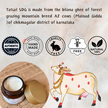Tatsat Shata Dhauta Ghrita -100 Times Washed Desi Cow A2 Ghee moisturizing cream. Anti-Aging, Removes Stretch Marks & Wrinkles