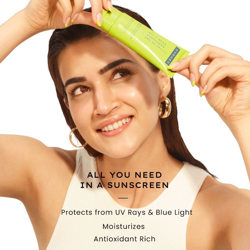 Hyphen By Kriti Sanon All I Need Sunscreen SPF 50 PA++++, UV Rays & Blue Light Protection & Moisturization