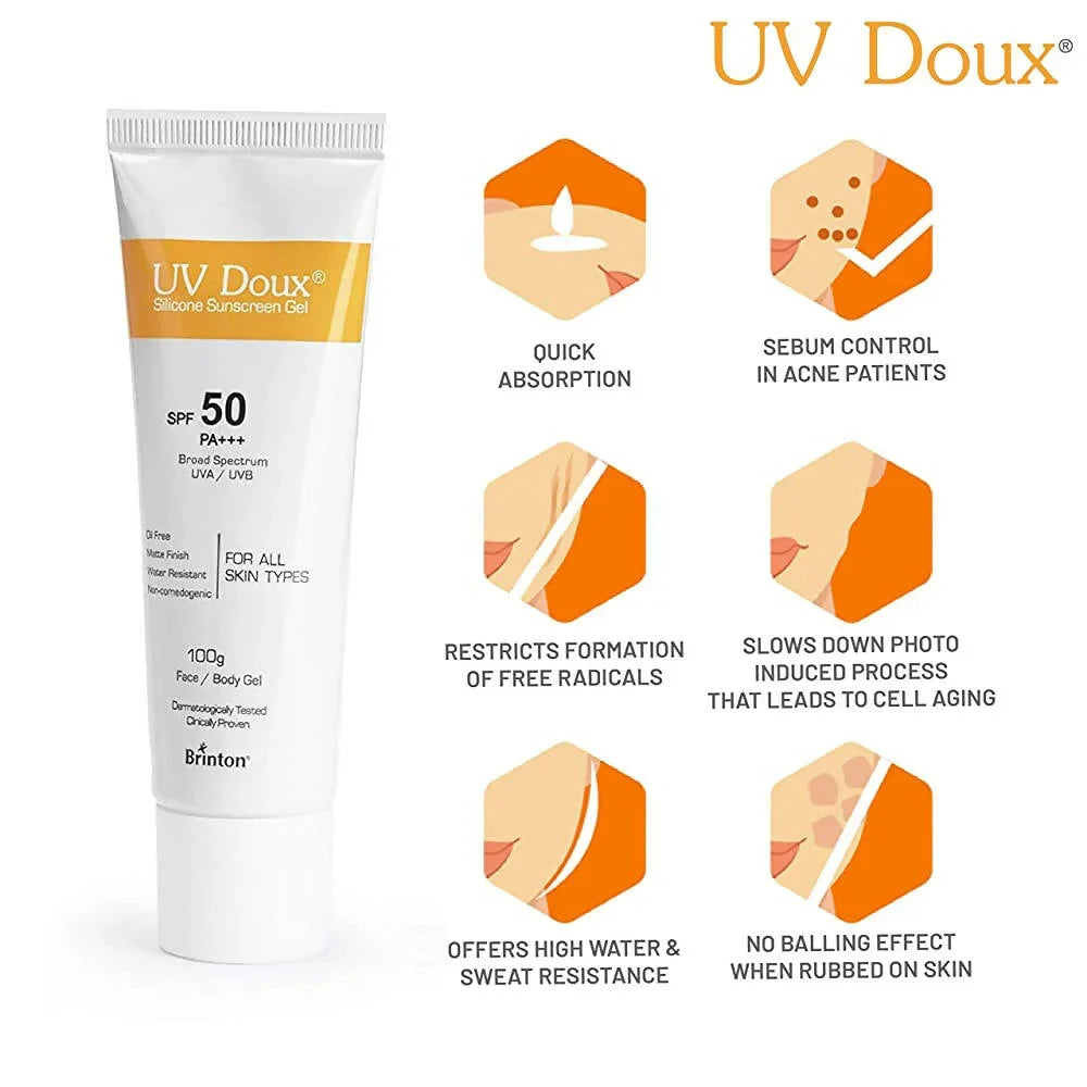 Brinton UV Doux Silicone Sunscreen Gel For Face & Body with SPF 50 PA+++