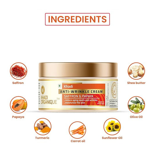 Khadi Natural Saffron & Papaya Anti Wrinkle Cream