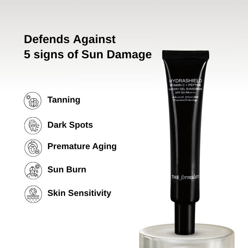 The Formularx Hydrashield Vitamin C + Peptide Sunscreen Spf 50 Pa++++ For Oily, Acne Prone Skin