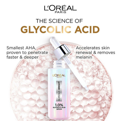 L'Oreal Paris Glycolic Acid Glowing And Protecting CSMS (Cleanser, Serum, Moisturizer, Sunscreen) Regime Kit