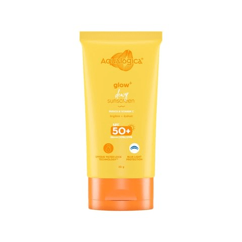 Aqualogica Glow + Dewy Sunscreen With Papaya & Vitamin C SPF 50+ PA++ - Distacart