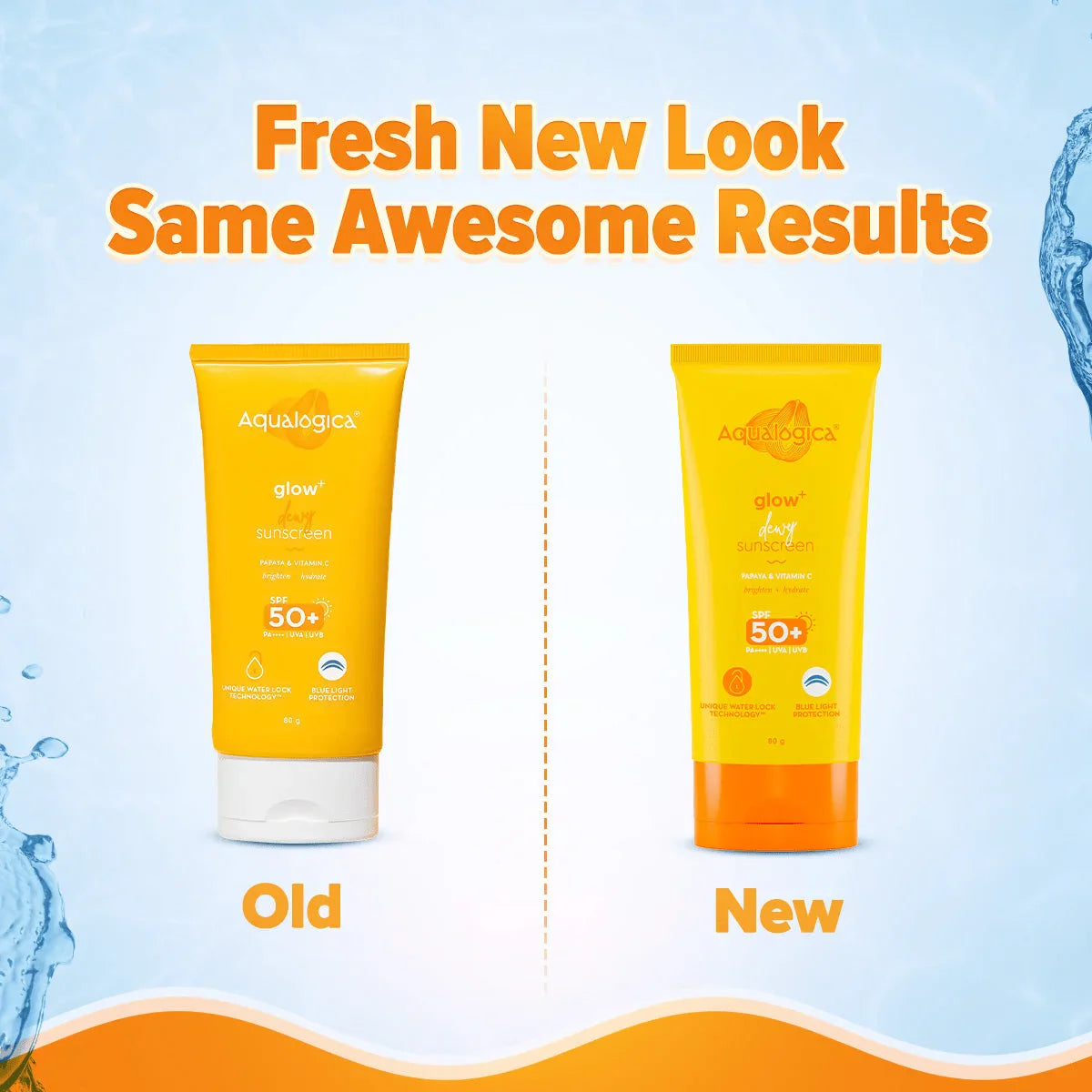 Aqualogica Glow + Dewy Sunscreen With Papaya & Vitamin C SPF 50+ PA++