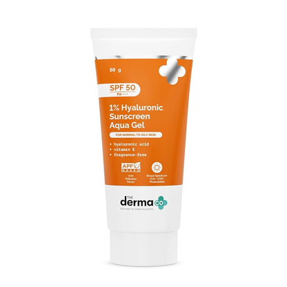 The Derma Co 1% Hyaluronic Sunscreen Aqua Gel with SPF 50 - Distacart