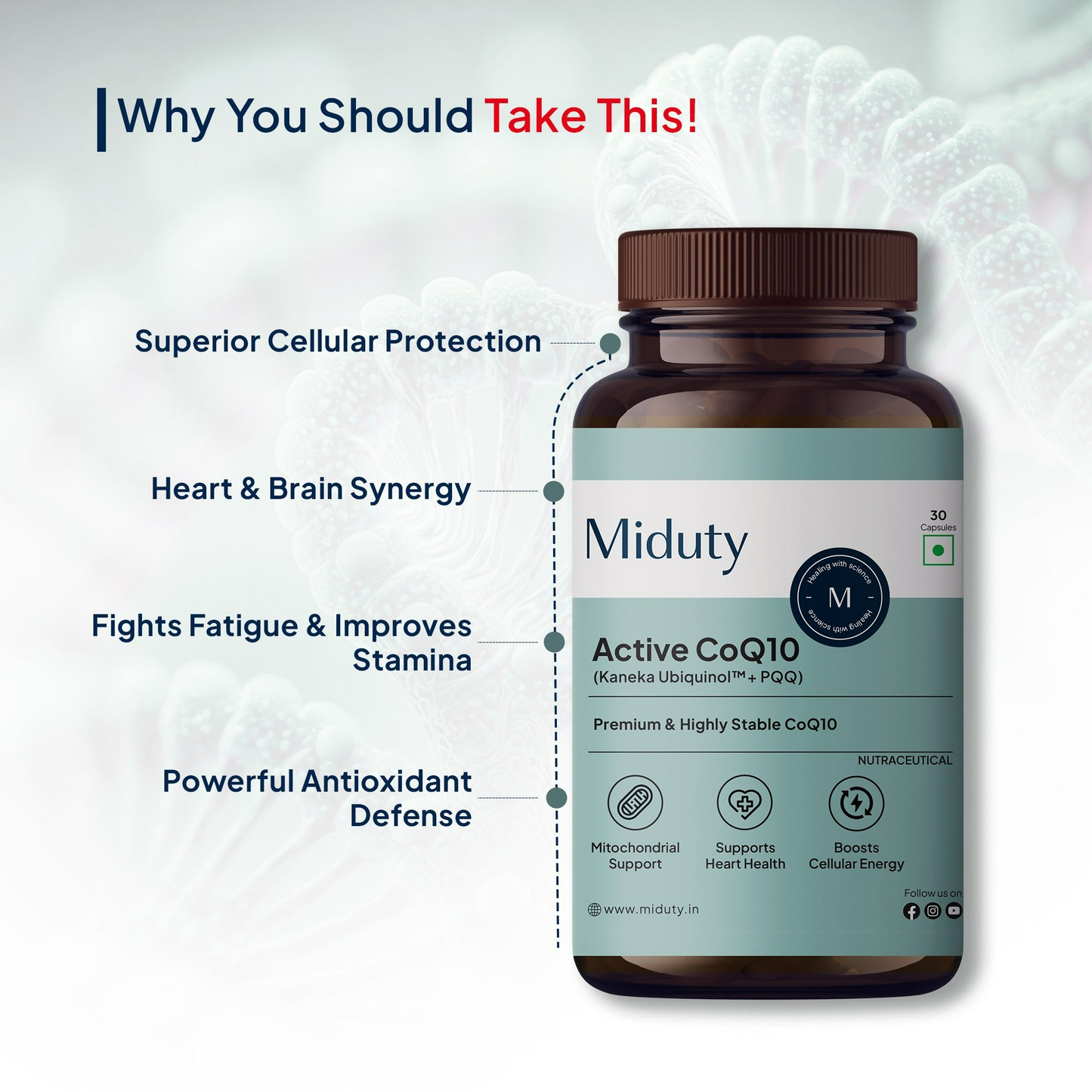 Miduty by Palak Notes Active CoQ10 + PQQ Capsules