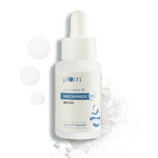 Plum 10% Niacinamide Brightening Face Serum With Rice Water - Fades Blemishes & Dark Spots, Beginner Friendly