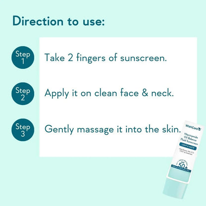 Wishcare 5% Niacinamide Oil Balance Fluid Sunscreen | SPF50